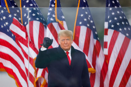 FILE PHOTO: U.S. President Donald Trump holds a rally to contest the certification of the 2020 U.S. presidential election ...