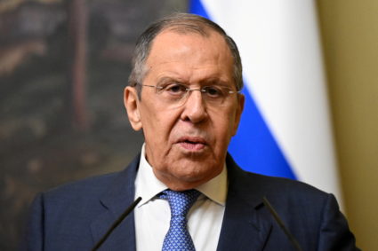 Russian Foreign Minister Sergei Lavrov attends a joint press conference with his Belarusian counterpart Sergei Aleinik following their talks in Moscow, Russia May 17, 2023. Photo by Natalia Kolesnikova/Pool via REUTERS