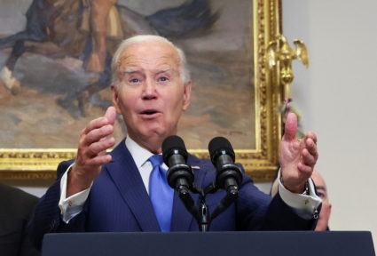 U.S. President Joe Biden speaks about recovery efforts in Maui, Hawaii, and the ongoing response to Hurricane Idalia, in W...