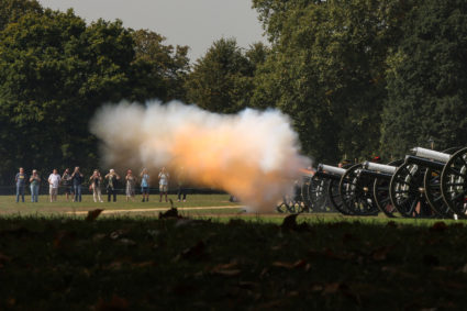 The gun salute to mark the anniversary of Britain's King Charles' accession takes place in Hyde Park, London, Britain, September 8, 2023. Photo by Hollie Adams/REUTERS
