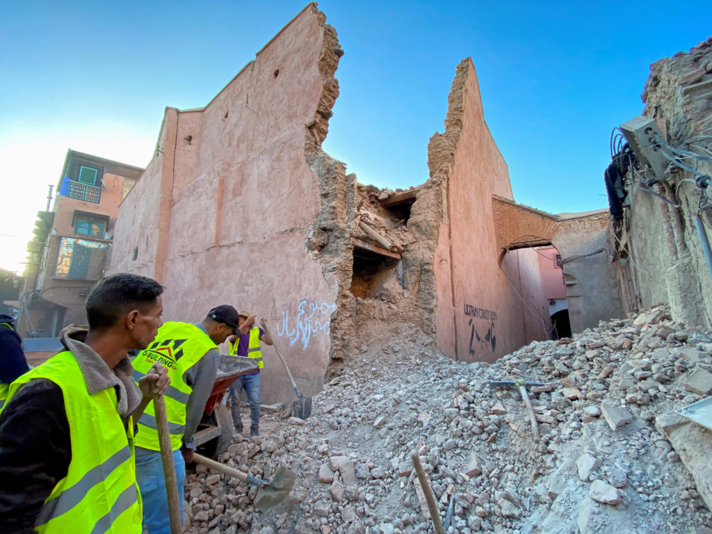 Damage in the historic city of Marrakech, following a powerful earthquake