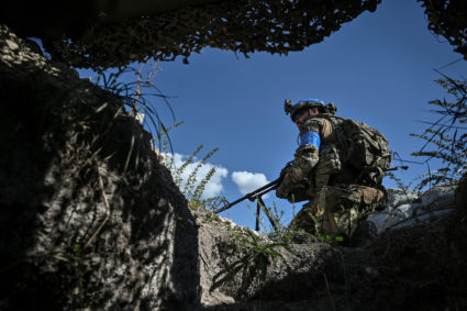 A serviceman of Ukraine's 3rd Separate Assault Brigade conducts a reconnaissance mission, amid Russia's attack on Ukraine, near Bakhmut, Ukraine September 7, 2023. Photo provided by Stringer/REUTERS