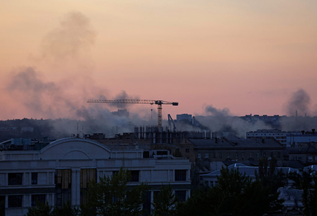 Aftermath of recent shelling in Donetsk
