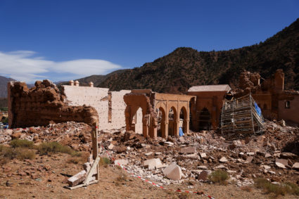 A view shows Tinmel Mosque which was damaged by the deadly earthquake in Tinmel, Morocco, September 11, 2023. Photo by Hannah McKay/REUTERS