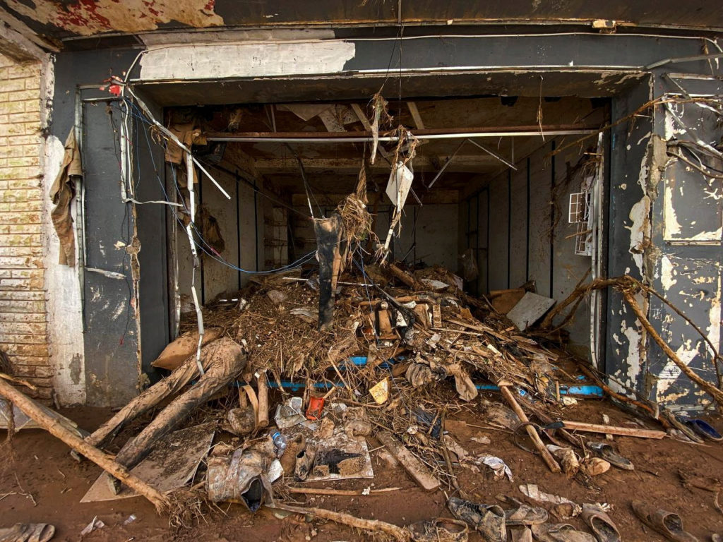 A view shows damages, following a powerful storm and heavy rainfall hitting the country, in Derna
