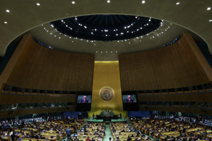 Turkey's President Tayyip Erdogan addresses the 78th Session of the U.N. General Assembly in New York City, U.S., September 19, 2023. Photo by Mike Segar/REUTERS