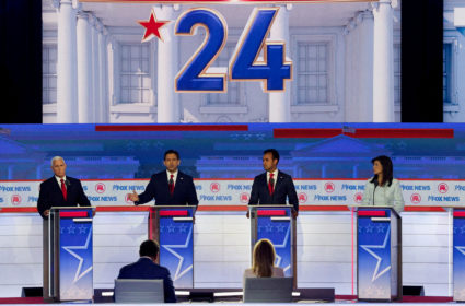 FILE PHOTO: FILE PHOTO: Republican U.S. presidential candidates participate in first 2024 campaign debate in Milwaukee