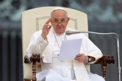 Pope Francis holds the weekly general audience, in Saint Peter's Square at the Vatican, September 20, 2023. Photo by Remo Casilli/REUTERS