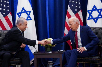 U.S. President Joe Biden holds a bilateral meeting with Israeli Prime Minister Benjamin Netanyahu on the sidelines of the 78th U.N. General Assembly in New York City, U.S., September 20, 2023. Photo by Kevin Lamarque/REUTERS