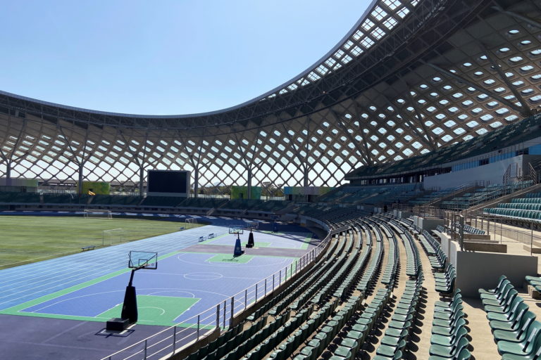 View of the Shenzhen Bay Sports Centre, where WTA Finals were held in 2019, in Shenzhen