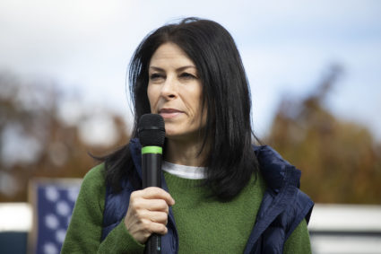 U.S. Michigan Attorney General Dana Nessel speaks at a campaign rally held by U.S. Rep. Elissa Slotkin (D-MI) designed to get Michigan State University students, faculty and staff out to the polls on October 16, 2022 in East Lansing, Michigan. Photo by Bill Pugliano/Getty Images