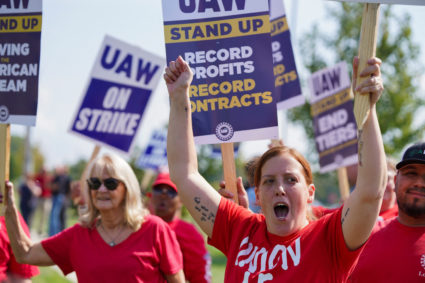 UAW strike continues, in Burton
