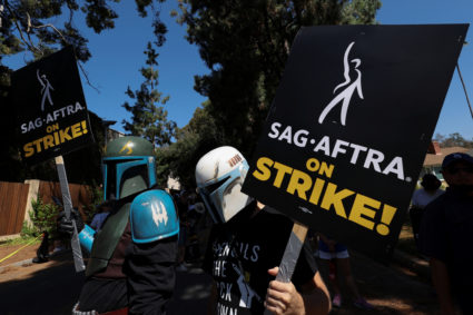 SAG-AFTRA actors and Writers Guild of America (WGA) writers ongoing strike