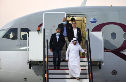 Americans released in a swap deal between the U.S. and Iran arrive in Doha