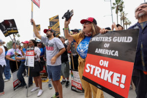 SAG-AFTRA actors and Writers Guild of America (WGA) writers on strike