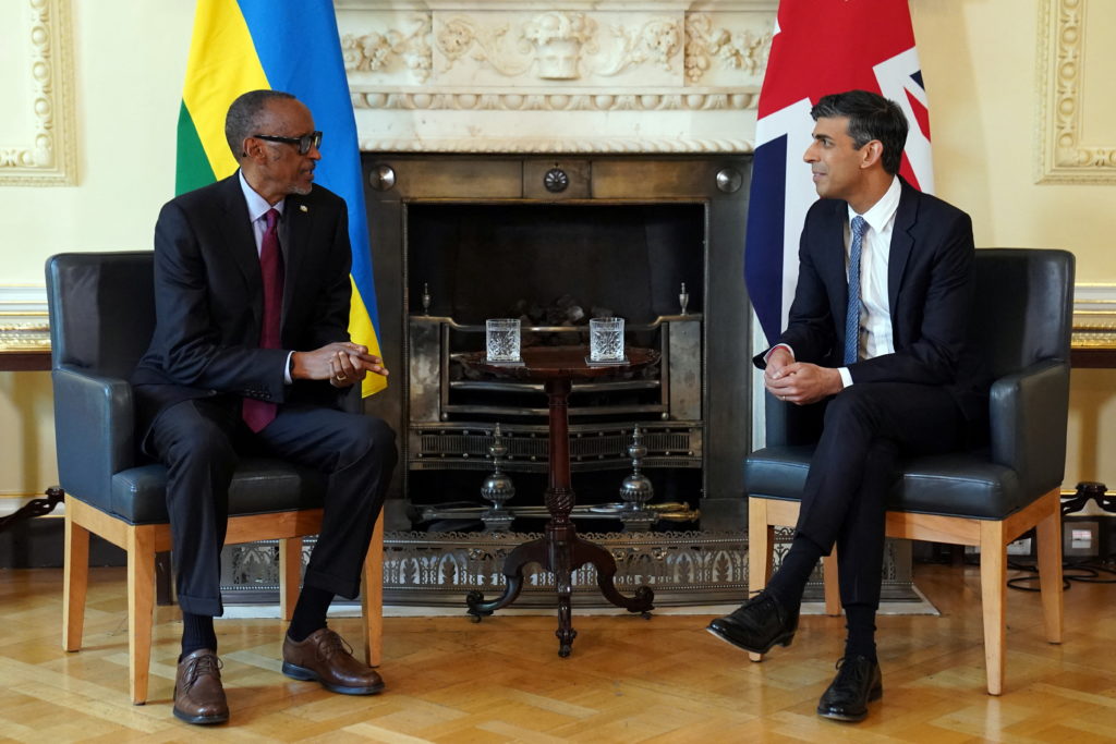 British PM Sunak meets the Rwanda's President Kagame in Downing Street