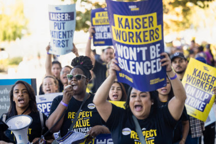 FILE PHOTO: Kaiser Permanente healthcare workers go on strike in California