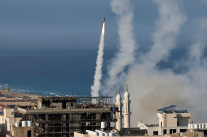 Rocket barrages launched towards Israel from Gaza