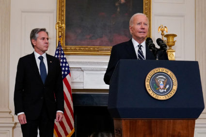 U.S. President Joe Biden speaks about the conflict in Israel, in Washington