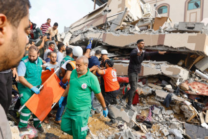 Aftermath of Israel strikes on Gaza following a Hamas surprise attack