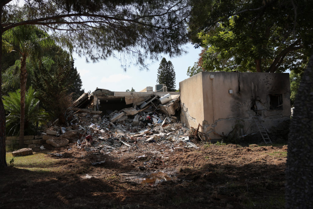 Aftermath of a deadly infiltration by Hamas gunmen from the Gaza Strip, in Kibbutz Kfar Aza, southern Israel
