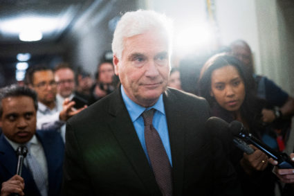 House Majority Whip Tom Emmer (R-MN) departs from a House Republican meeting to discuss possible new candidates to lead them as speaker at the Longworth House Office Building in Washington, U.S., October 23, 2023. Photo by Nathan Howard/REUTERS