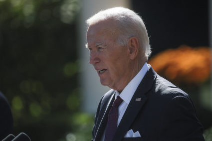 U.S. President Joe Biden addresses a joint press conference with Australia’s Prime Minister Anthony Albanese in the Rose Garden at the White House in Washington, U.S., October 25, 2023. Photo by Leah Millis/REUTERS