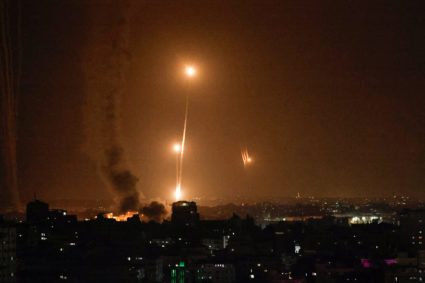 Rockets are fired from Gaza toward Israel