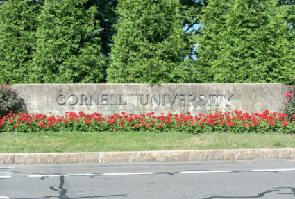 Cornell University sign outside campus (July 2013)