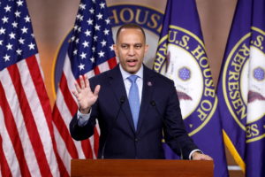 U.S. House Minority Leader Jeffries holds a news conference on Capitol Hill in Washington