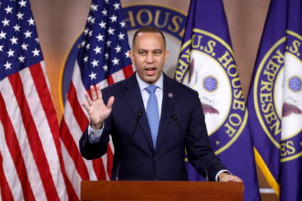 U.S. House Minority Leader Jeffries holds a news conference on Capitol Hill in Washington