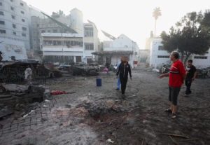 Aftermath of hospital blast in Gaza City