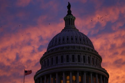 Birds fly over the main rotunda of the U.S. Capitol building at sunset after a sixth round of voting for a new Speaker of the U.S. House failed to elect a new Speaker on the second day of the 118th Congress at the U.S. Capitol in Washington, U.S., January 4, 2023 Photo by Evelyn Hockstein/REUTERS