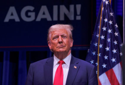 Republican presidential candidate and former U.S. President Donald Trump attends a campaign rally in Wolfeboro, New Hampshire, U.S., October 9, 2023. Photo by Brian Snyder/REUTERS