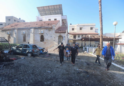 Aftermath of hospital blast in Gaza City
