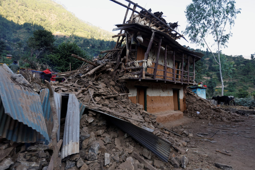 A general view of houses that collapsed during an earthquake in Jajarkot