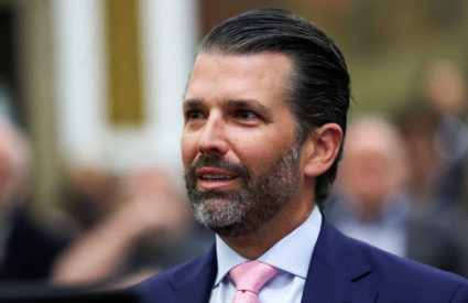 FILE PHOTO: Donald Trump Jr. attends the Trump Organization civil fraud trial, in New York State Supreme Court in the Manh...