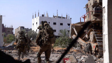 A handout image shows Israeli soldiers operate in the Gaza Strip