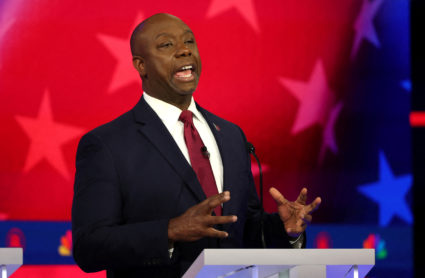 FILE PHOTO: Republican U.S. candidates participate in their third debate of the 2024 U.S. presidential campaign in Miami, ...