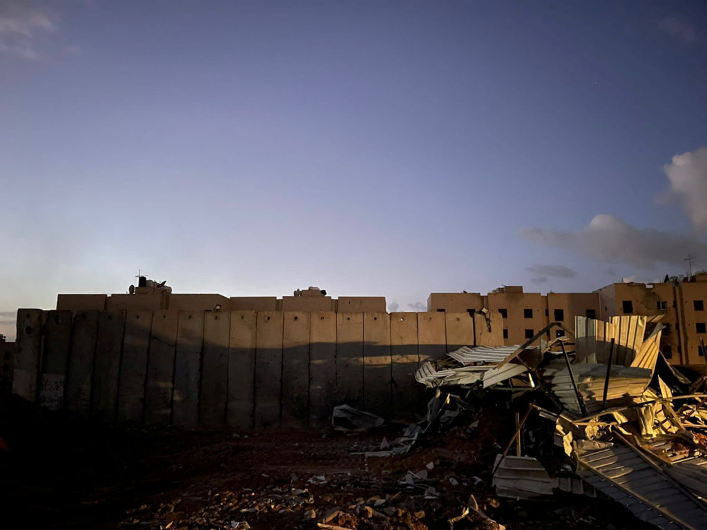 Israeli soldiers operate in a location given as Sheikh Zayed in Gaza