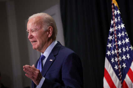 U.S. President Joe Biden delivers remarks following a hostages-prisoners swap deal between Hamas and Israel, in Nantucket