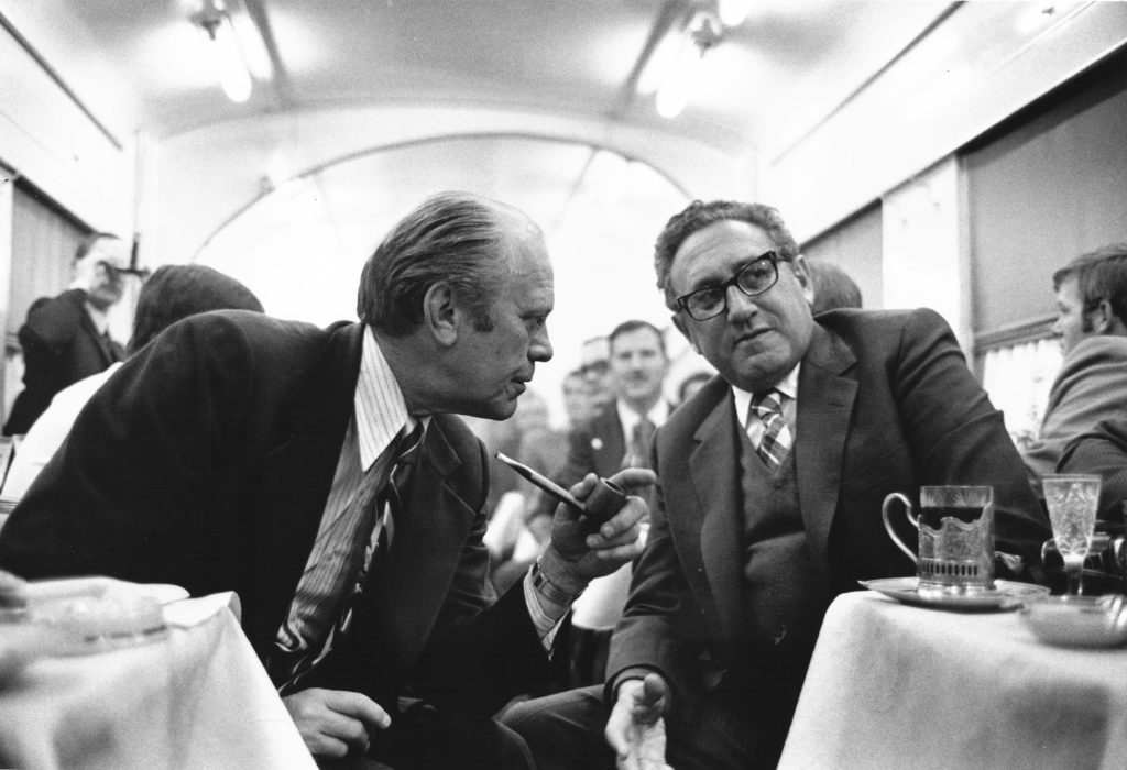Ford & Kissinger Talk On A Train