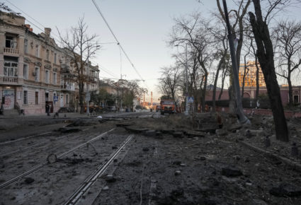 Aftermath of a Russian missile attack in Odesa
