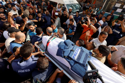 Aftermath of Israeli strikes, in Khan Younis