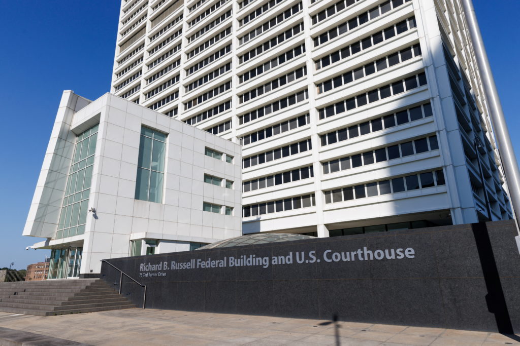 Outside of the Fulton County Courthouse following the indictment of former U.S. President Trump