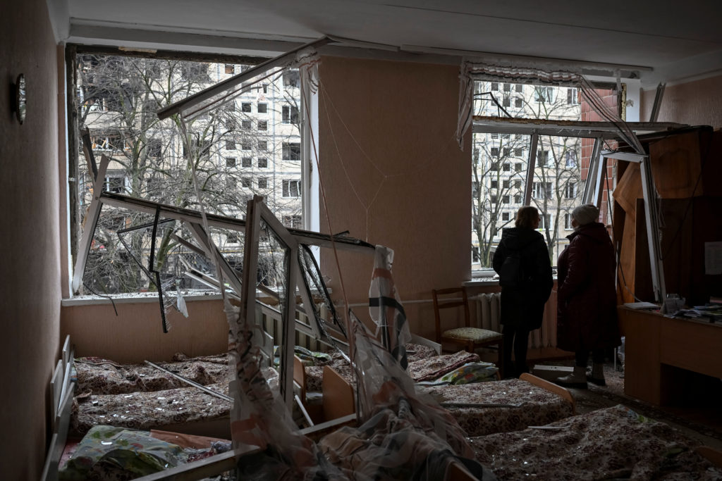 A view shows a kindergarten damaged during a Russian missile strike, amid Russia's attack on Ukraine, in Kyiv, Ukraine Dec...