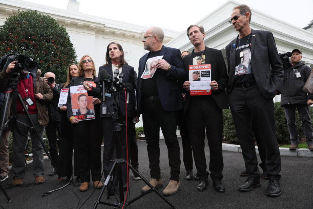 Family members of Americans who were taken hostage by Palestinian Islamist group Hamas on Oct. 7, including Liz Naftali, c...