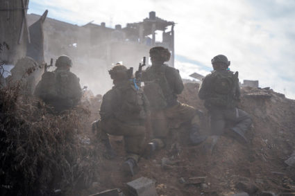 Israeli soldiers operate in the Gaza Strip