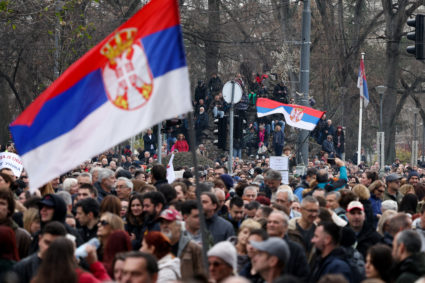 Serbian opposition protest in Belgrade over election result