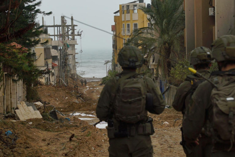 Israeli soldiers operate in the Gaza Strip
